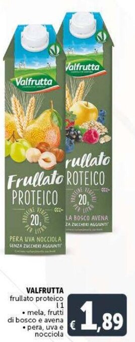 Deco Supermercati Valfrutta frullato proteico l 1 offerta