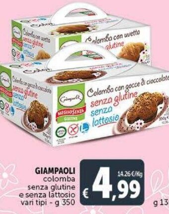 Deco Supermercati Giampaoli colomba senza glutine e senza lattosio vari tipi g 350 offerta
