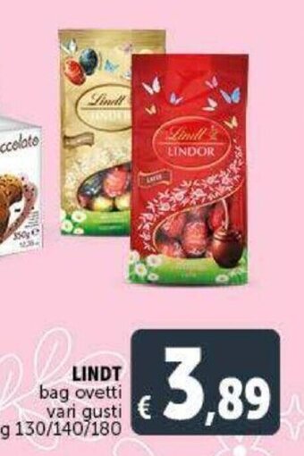 Deco Supermercati Lindt bag ovetti vari gusti g 130/140/180 offerta