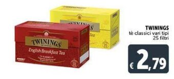 Deco Supermercati Twinings tè classici vari tipi 25 filtri offerta