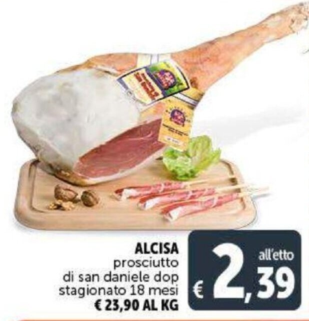 Alcisa prosciutto di san daniele dop stagionato 18 mesi offerta di Deco