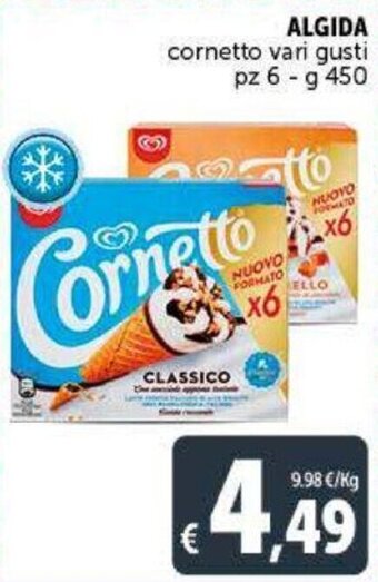 Deco Supermercati Algida cornetto vari gusti pz 6 - g 450 offerta