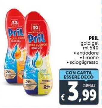 Deco Supermercati Pril gold gel ml 540 offerta
