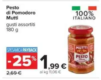 Carrefour Pesto di Pomodoro Mutti 180 g offerta