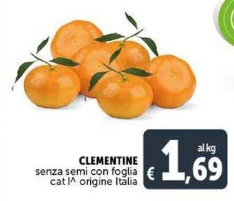 Deco Supermercati Clementine senza semi con foglia offerta