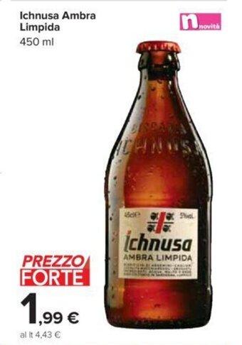 Carrefour Ichnusa Ambra Limpida 450 ml offerta