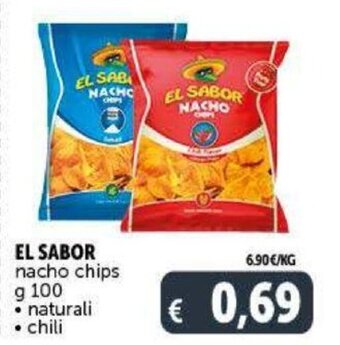 El Sabor nacho chips g 100