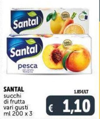 Deco Supermercati Santal succhi di frutta vari gusti ml 200 x 3 offerta