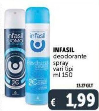 Deco Supermercati Infasil deodorante spray vari tipi ml 150 offerta