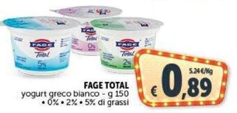 Deco Supermercati Fage Total yogurt greco bianco g 150 offerta
