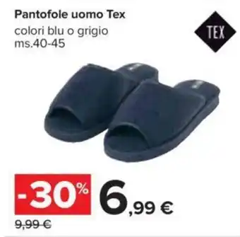 Carrefour Tex Pantofole uomo 40-45 offerta