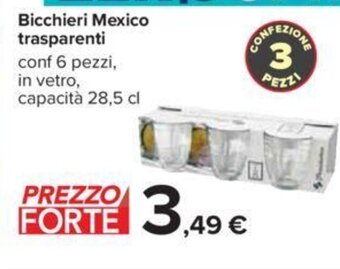 Carrefour Bicchieri Mexico trasparenti 28,5 cl offerta