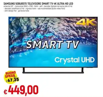 Famila Samsung 50BU8570 Televisore Smart TV 4K Ultra HD Led offerta