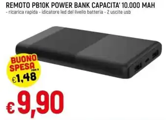 Famila Remoto PB10K Power Bank Capacita' 10.000 MAH offerta