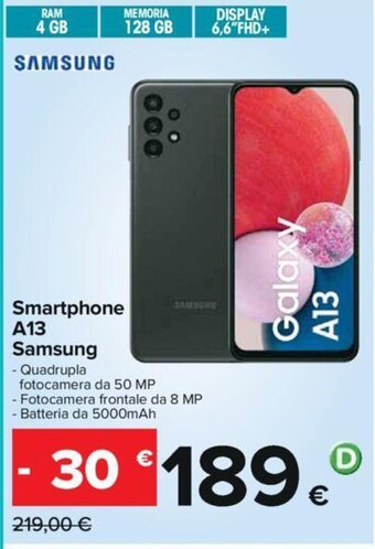 Carrefour Samsung Smartphone A13 offerta
