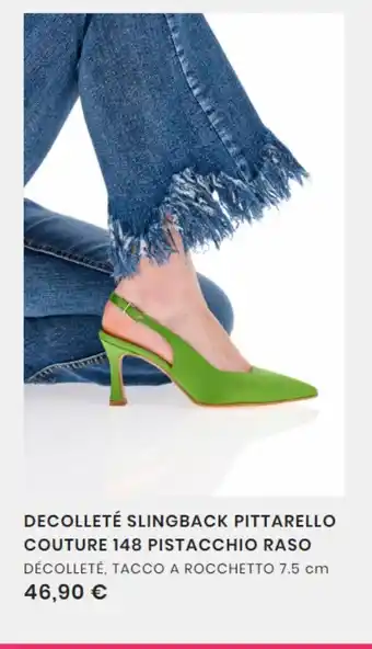 Pittarello Decollete slingback pittarello couture 148 pistacchio raso offerta