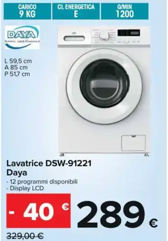 Carrefour Daya Lavatrice DSW 91221 offerta