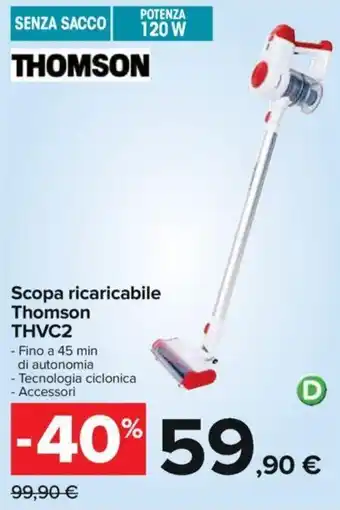 Carrefour Thomson THVC2 Scopa ricaricabile offerta