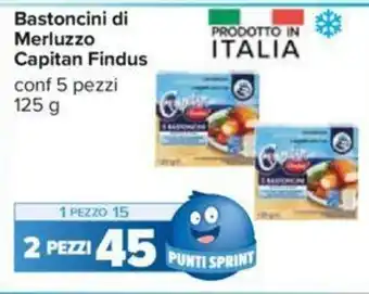 Carrefour Capitan Findus Bastocini di Merluzzo 125 g 2 pezzi offerta