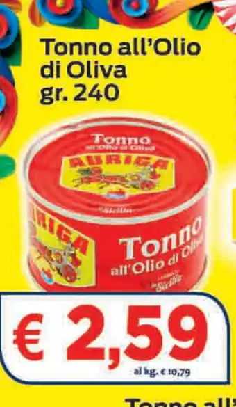 Auriga Tonno all'Olio di Oliva 240gr