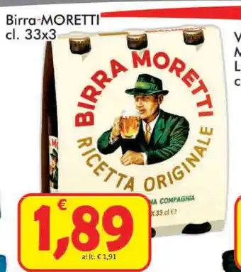 Paghi Poco Moretti Birra 33cl x 3 offerta