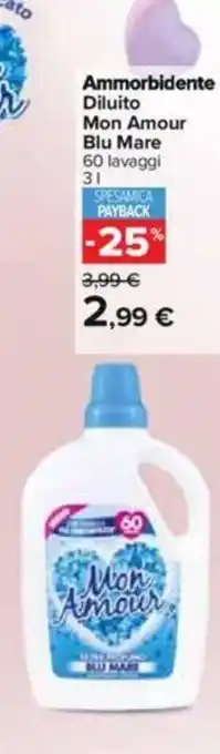 Blu Mare Ammorbidente Diluito Mon Amour 60 lavaggi 3 L