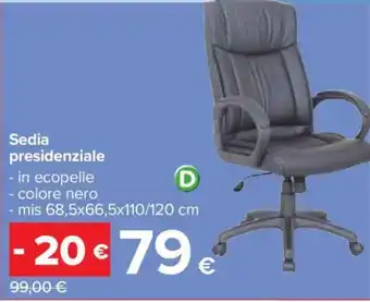 Carrefour Sedia presidenziale 68,5x66,5x110/120 cm offerta