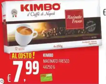 Coop Kimbo Macinato Fresco 4x250 g offerta