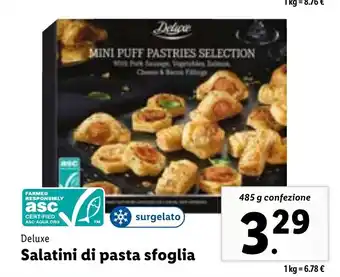 Lidl Salatini di pasta sfoglia 485 g confezione offerta
