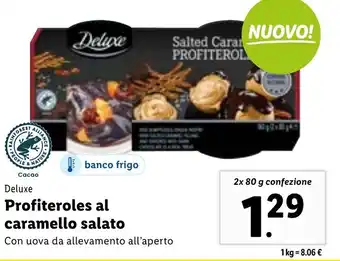 Lidl Profiteroles al caramello salato 2 x 80 g confezione offerta