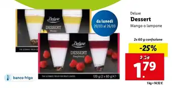 Lidl Dessert Mango o lampone 2 x 60 g confezione offerta