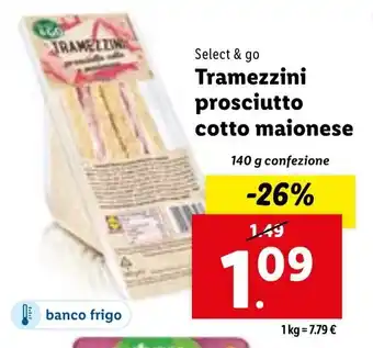 Lidl Select & go Tramezzini prosciutto cotto maionese 140 g confezione offerta