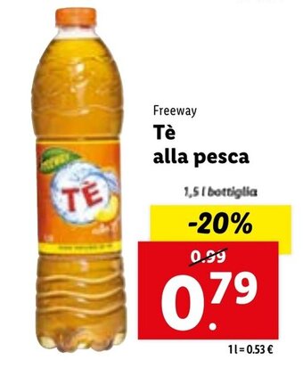 Lidl Freeway Tè alla Pesca 1,5 l bottiglia offerta