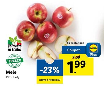 Lidl Mele Pink Lady 1 kg confezione offerta