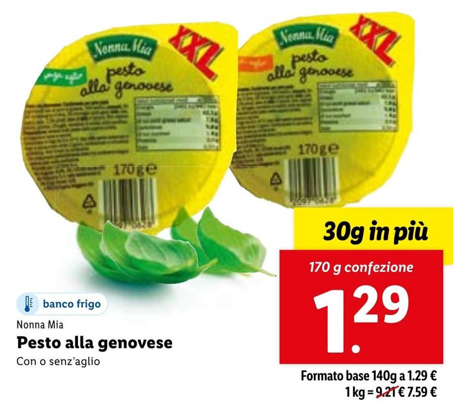 Nonna Mia Pesto alla genovese 170 g confezione offerta di Lidl