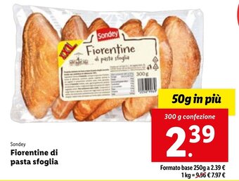Lidl Sondey Fiorentine di pasta sfoglia 300 g confezione offerta