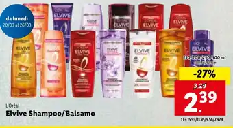 L'Oreal Elvive Shampoo/Balsamo 150/200/250/300 ml