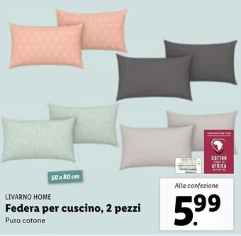 Lidl Livarno Home Federa per cuscino 2 pezzi offerta