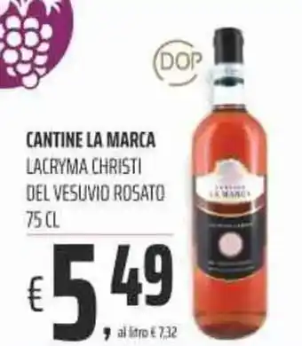 Coop Cantine La Marca Lacryma Christi del Vesuvio Rosato 75 cl offerta