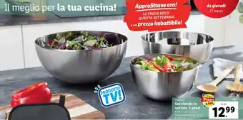 Lidl Ernesto Set ciotole in acciato 3 pezzi offerta