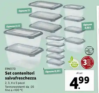 Lidl Ernesto Set contenitore salvafreschezza offerta