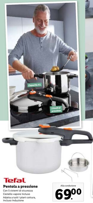 Lidl Tefal Pentola a pressione offerta