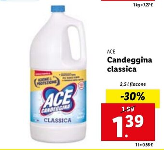 Lidl Ace Candeggina Classica 2,5 l flacone offerta
