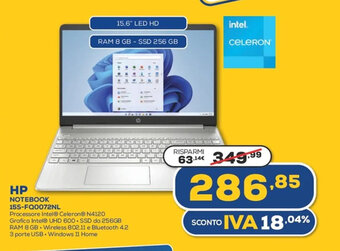 Euronics HP Notebook 15S-FQ0072NL offerta