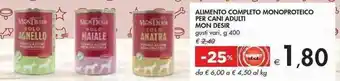 Bennet Mon Desir Alimento Completo Monoproteico Per Cani Adulti Gusti Vari g 400 offerta