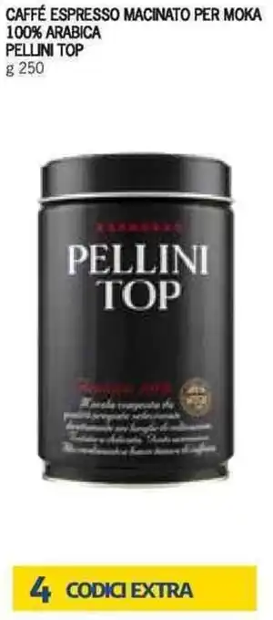 Bennet Pellini Top Caffé Espresso Macinato Per Moka 100% Arabica g 250 offerta