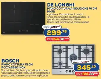 DeLonghi Piano Cottura a Induzione 70 cm PIN72