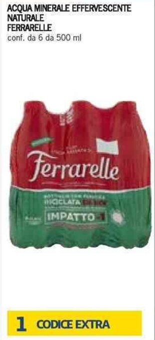 Ferrarelle Acqua Minerale Effervescente Naturale Conf. da 6 da 500 ml