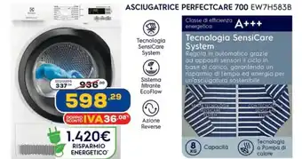 Euronics Asciugatrice Perfectcare 700 EW7H583B offerta