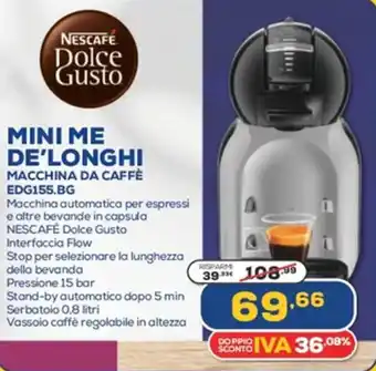 Euronics Mini Me De'Longhi Macchina Da Caffè EDG155.BG offerta